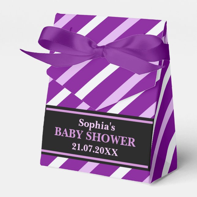 Monogram Niedlich Stripe Babydusche Geschenkschachtel (Vorderseite)