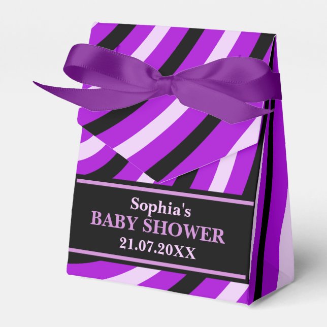 Monogram Niedlich Stripe Babydusche Geschenkschachtel (Vorderseite)