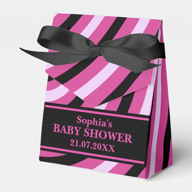 Monogram Niedlich Stripe Babydusche Geschenkschachtel (Vorderseite)