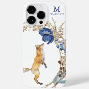 Monogram Niedlich Woodland Fox Aquarell Floral Nam Case-Mate iPhone 14 Pro Max Hülle