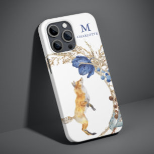 Monogram Niedlich Woodland Fox Aquarell Floral Nam Case-Mate iPhone 14 Hülle