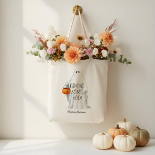 Monogram Niedlicher Halloween-Geist mit Pumpketten Tragetasche