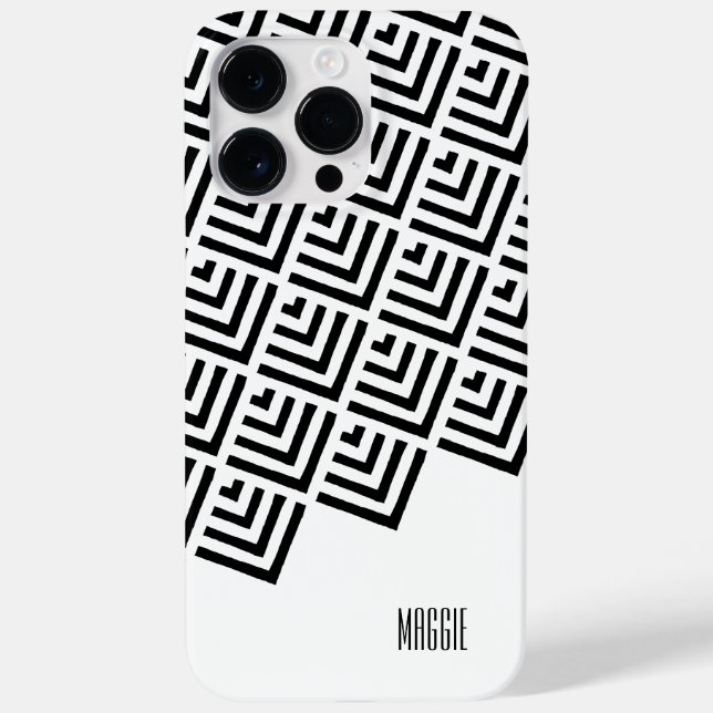 Monogram Niemals verstarb klassisch schwarz, weiß  Case-Mate iPhone Hülle (Rückseite)