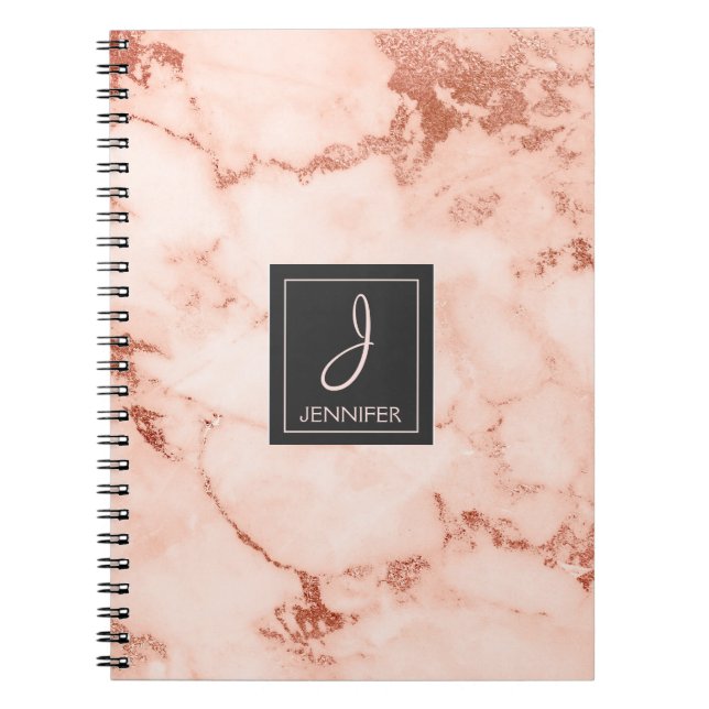 Monogram Notebook aus der Gold Rose Notizblock (Vorderseite)