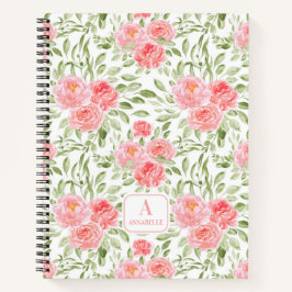 Monogram-Notebook für Pfirsichpfirsichmuster Notizbuch