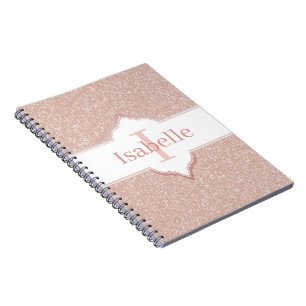 Monogram-Notebook mit rosa Glitzer Notizblock
