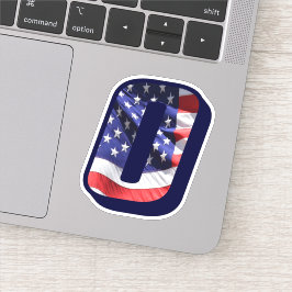 Monogram O American Flag Letter O Initial USA Aufkleber