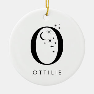 Monogram O Celestie Name Keramik Ornament