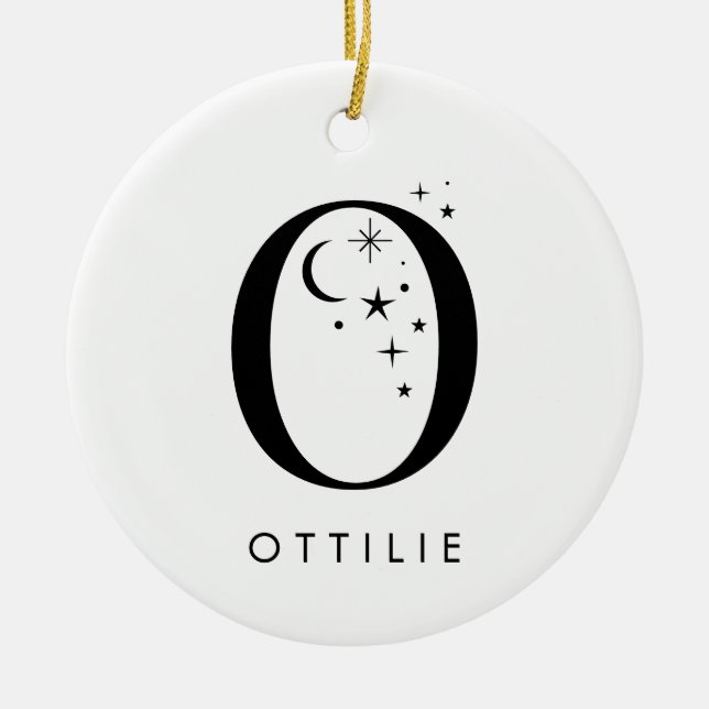 Monogram O Celestie Name Keramik Ornament (Vorne)