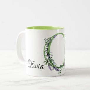 Monogram O Lavendel Eucalyptus Zweifarbige Tasse