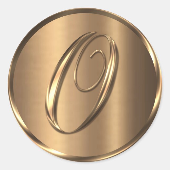 Monogram O NONMETALLIC Bronze Umschlag Aufkleber (Vorderseite)