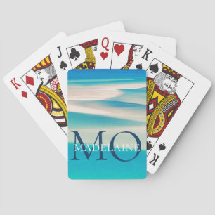 Monogram Ocean Beach Blue Personal Spielkarten
