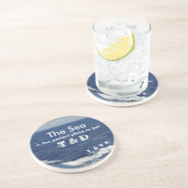 Monogram Ocean Waves Sand Drink Coasters Untersetzer