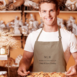 Monogram oder Add-Logo-Geschäftspocket Khaki Lange Schürze