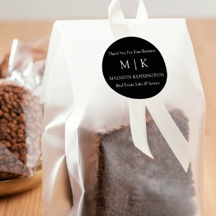 Monogram oder Logo-Business-Geschenk hinzufügen Kl Runder Aufkleber