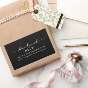 Monogram oder Logo hinzufügen Handmade Business Bl Rechteckiger Aufkleber