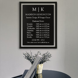 Monogram oder Logo-Werbeaktion schwarz hinzufügen Poster