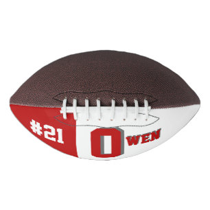 Monogram Ohio Red & White Football