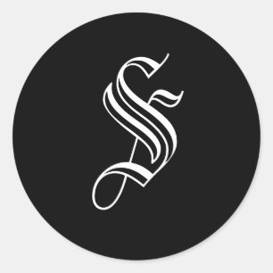 Monogram Old English Style Umschlag Aufkleber