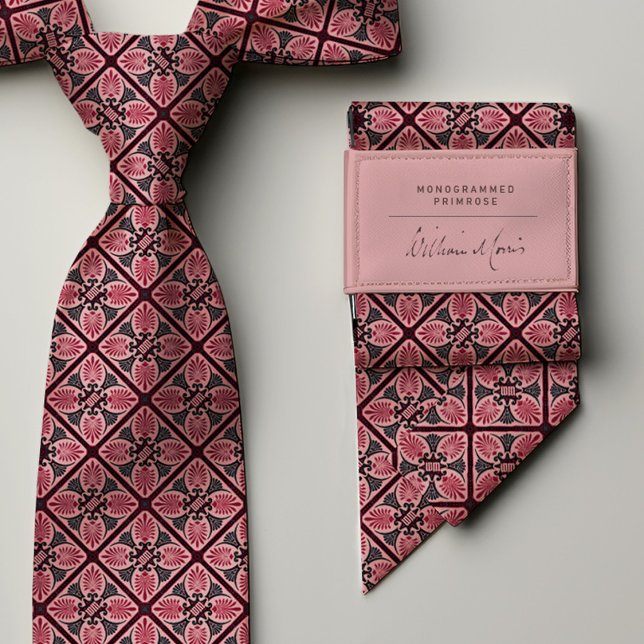 Monogram Old Rose Burgundy Vintag Floral Men's Krawatte (Von Creator hochgeladen)