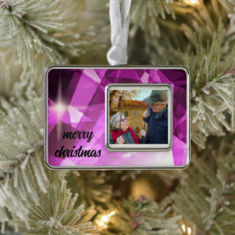 Monogram Oma ,Opa Weihnachtsschmuck Rahmen-Ornament Silber