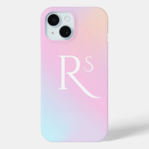 Monogram Ombre Holographic Pink Girly Personalisie Case-Mate iPhone Hülle
