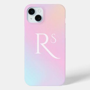 Monogram Ombre Holographic Pink Girly Personalisie Case-Mate iPhone Hülle