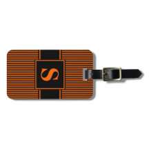 Monogram Orange Black Pinstripe