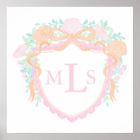 Monogram Orange Fall Pumpkin Wappen Party Signing