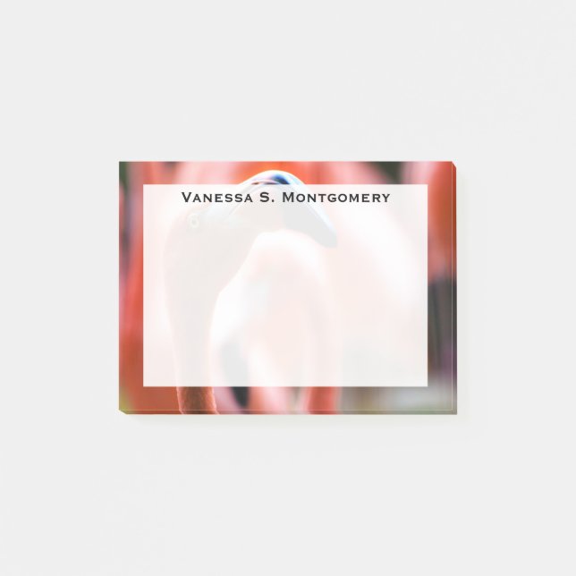 Monogram Orange Flamingo Wading Bird Post-it Klebezettel (Vorderseite)