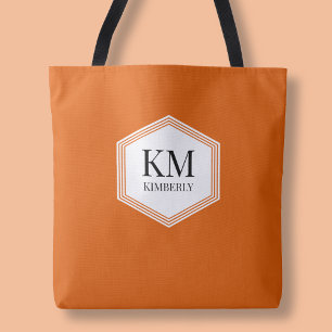 Monogram Orange Moderne Elegante Einfache Benutzer