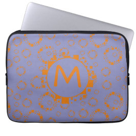 Monogram Orange Purple Circle Digital Squares Laptopschutzhülle