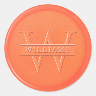 Monogram Orange Wax Siegel Sticker