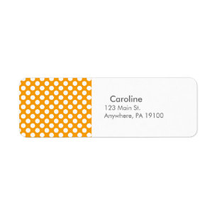 Monogram Orange White Trendy Fun Polka Dot Muster