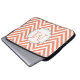 Monogram Orange Zickzack Designer Notebook-Bag Laptopschutzhülle (Vorne Knopf)