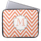 Monogram Orange Zickzack Designer Notebook-Bag Laptopschutzhülle (Vorderseite)