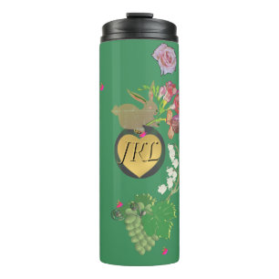 Monogram Ostergeblasenes Grünes Obst und Blumenthe Thermosbecher