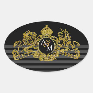 Monogram Ovaler Aufkleber