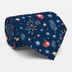 Monogram, Oxford Blue Stars & Holiday Lights Krawatte