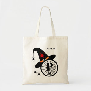 Monogram P Halloween Hexenspinnen Dein Name Tragetasche
