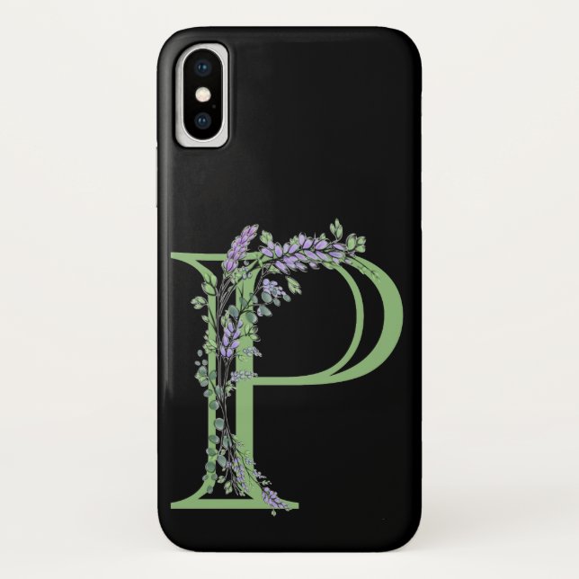 Monogram P Lavendel Eucalyptus Case-Mate iPhone Hülle (Rückseite)