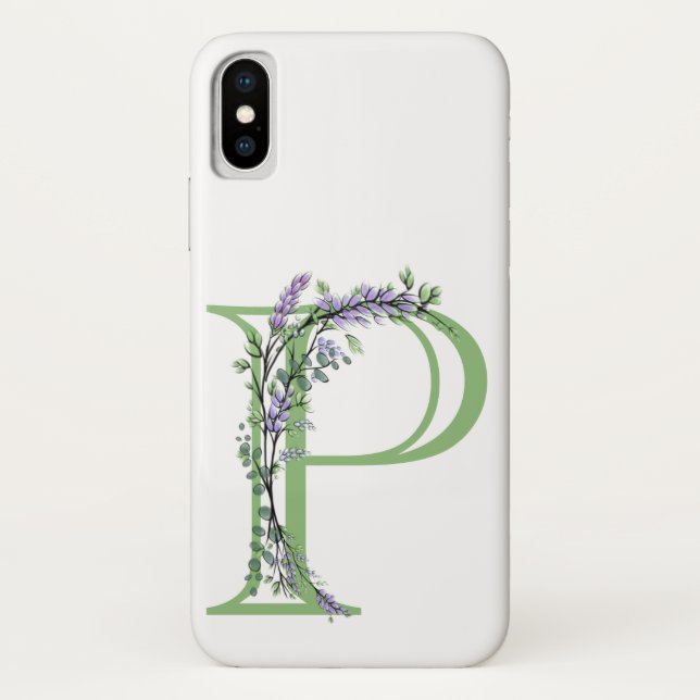 Monogram P Lavendel Eucalyptus Case-Mate iPhone Hülle (Rückseite)