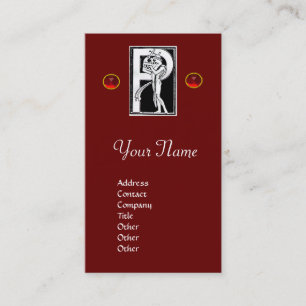 MONOGRAM P-SCHREIBEN ANTIQUE Schwarz-weiß rot Visitenkarte