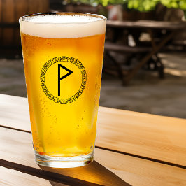 Monogram P - Viking Style - Pint Glass Glas