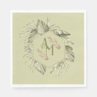 Monogram Palm Leaf Greenery 2 Serviette