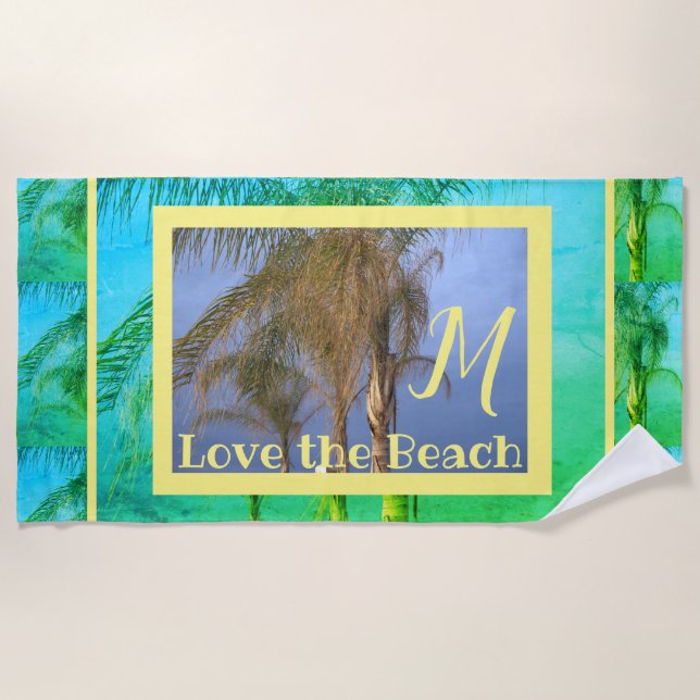 Monogram Palm Tree Beach Handtuch (Vorderseite)