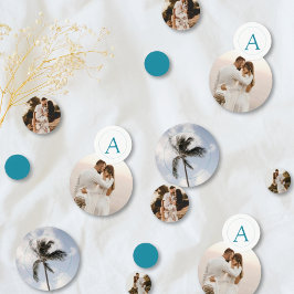 Monogram Palm Tree Fotos Beach Wedding Confetti Konfetti