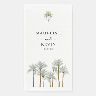 Monogram Palm Trees Wedding Serviette