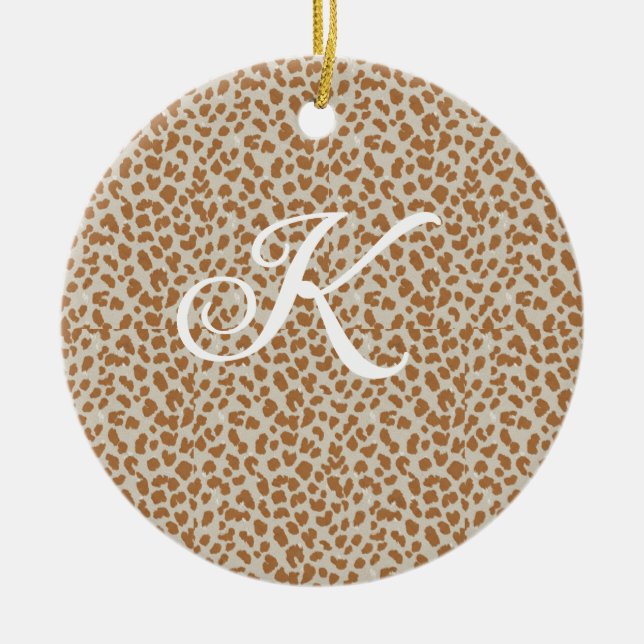 Monogram panther skin light brown pattern name let keramik ornament (Vorne)