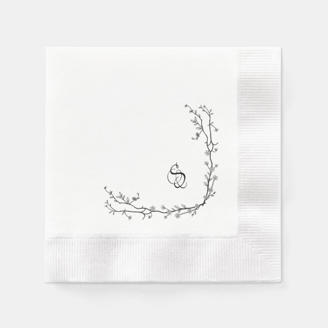 Monogram Paper Napkin Serviette (Vorderseite)